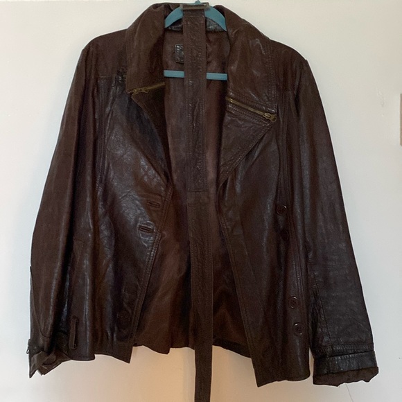 Price drop. Sandro P.  leather jacket from Paris and leather envelope purse - Picture 1 of 13